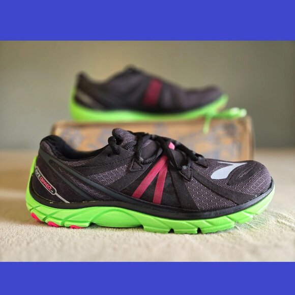 Brooks PureConnect 2 All Terrain Pink/Green Gecko Split-Toe Road Runner 1201321B - Picture 3 of 16